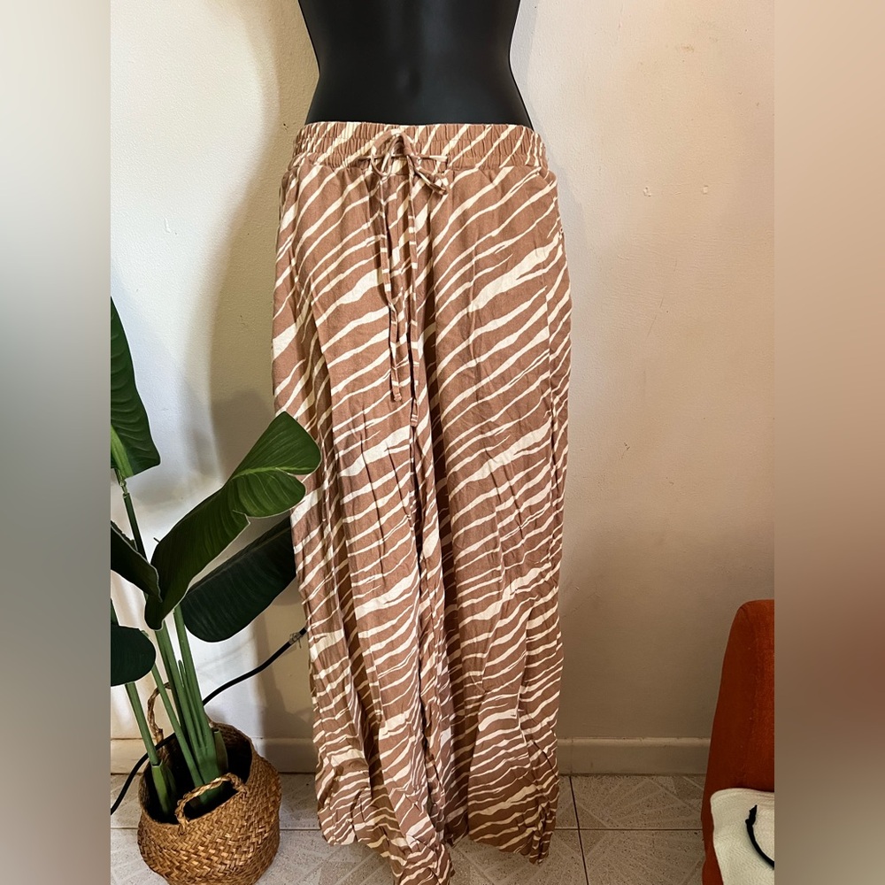 A New Day Cream Tie Front Maxi Skirt